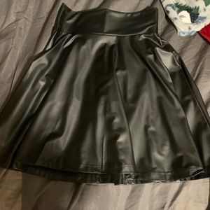 Black leather skirt